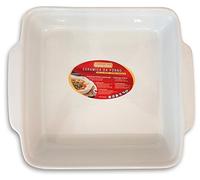 Guardini, Plat à pâtisserie carré 25x22 cm, Céramique, Convient aux fours traditionnels et micro-ondes, Blanc, Ligne Ceramica