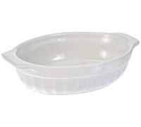 Guardini, Plat de cuisson ovale 22x14 cm, Céramique, Convient aux fours traditionnels et micro-ondes, Blanc, Ligne Ceramica