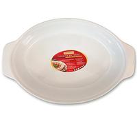 Guardini, Plat de cuisson ovale 36x24 cm, Céramique, Convient aux fours traditionnels et micro-ondes, Blanc, Ligne Ceramica