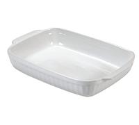 Guardini, Plat de cuisson rectangulaire 30x18 cm, Céramique, Convient aux fours traditionnels et micro-ondes, Blanc, Ligne Ceramica