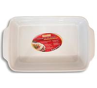 Guardini, Plat de cuisson rectangulaire 36x24 cm, Céramique, Convient aux fours traditionnels et micro-ondes, Blanc, Ligne Ceramica
