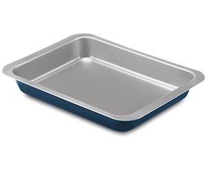 Guardini, Poêle à lasagnes 24x32 cm, Acier produit avec des émissions de CO2 réduites avec un nouveau revêtement sans PFAS, Gris/Bleu, Fabriqué en Italie, ligne XBake