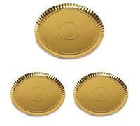 Guardini, Set de 3 plateaux Ø 24 cm, Jetable, Carton, Or, Fabriqué en Italie, Easy Bake Line (Lot de 3)