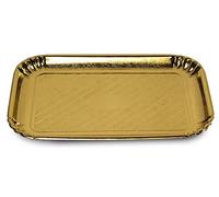 Guardini, Set de 3 plateaux 23x31 cm, Jetable, Carton, Or, Fabriqué en Italie, Easy Bake Line