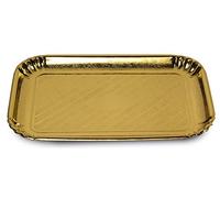 Guardini, Set de 3 plateaux 28x42 cm, Jetable, Carton, Or, Fabriqué en Italie, Easy Bake Line