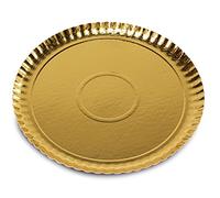 Guardini, Set de 3 plateaux Ø 31 cm, Jetable, Carton, Or, Fabriqué en Italie, Easy Bake Line
