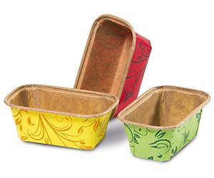 Guardini, Set de 6 mini moules à plumcake 8x4 cm, Jetable, Papier sulfurisé, Couleurs assorties, Fabriqué en Italie, Ligne Easy Bake