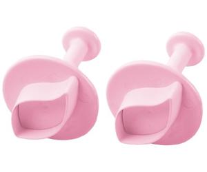 Guardini VOGLIA DI CAKE DESIGN Set de 2 découpoirs éjecteurs "forme lys" Plastique Rose Divers diamètres