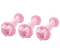 Guardini VOGLIA DI CAKE DESIGN Set de 3 découpoirs éjecteurs "forme cœur" Plastique Rose Divers diamètres