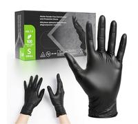 GUARDIS Lot de 100 gants en nitrile noirs - Taille S - Non poudrés - Gants jetables de protection et d'examen - Sans latex - Pour la médecine, la restauration, le tatouage, les cosmétiques, l'atelier