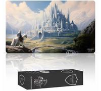 GuardMat - Minas Tirith (Bords Cousus) - Tapis de Cartes Magic - Tapi de Jeu Magic The Gathering - Playmat pour Jouer à MTG, Le Seigneur des Anneaux, TCG - Tapis de Jeu de Société