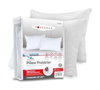 Guardmax Lot de 2 protège-oreillers imperméables à Fermeture Éclair, Microfibre imperméable., Blanc, Standard - Set of 6
