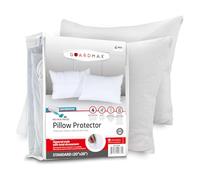 Guardmax Lot de 4 protège-oreillers imperméables Anti-punaises de lit | Housses hypoallergéniques à Fermeture éclair | Taille Standard (50,8 x 66 cm)