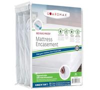 Guardmax Protège-Matelas Anti-punaises de lit avec Fermeture éclair | Enveloppe 100% imperméable | Doux, hypoallergénique et Respirant | Très Grand lit (198 x 203 x 28 cm)