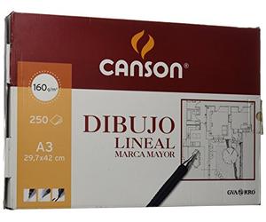 Guarro Canson 200402767 Pack de 250 Feuilles papier dessin linéaire A3 160 g