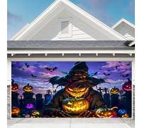 GUASDIE Décorations de fête d'halloween Couverture de Porte de Joyeux Halloween Couverture de Porte de Garage effrayante pour Les Nuits effrayantes, décor Effrayant,Cemetery,5 x 6.5 Ft