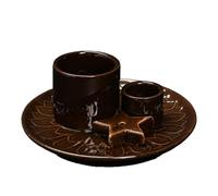 GUASDIE Porte-encens 4 en 1 Brûleur Porte-Palo Santo pour bâtons avec Plateau récupérateur de Cendres, adapté pour la méditation, Le Yoga, Chambre et décoration intérieure,Marron