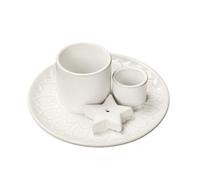 GUASDIE Porte-encens 4 en 1 Brûleur Porte-Palo Santo pour bâtons avec Plateau récupérateur de Cendres, adapté pour la méditation, Le Yoga, Chambre et décoration intérieure,White Glaze