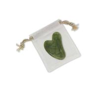 Guasha En Pierre De Jade Pour Le Soin Du Visage Avec Housse - Vert - L 8 Cm