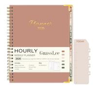 GuassLee Planificateur 2026, carnet de rendez-vous hebdomadaire et mensuel de janvier 2025 à décembre 2026, planificateur horaire quotidien avec fentes horaires, agenda A5 pour l'école et le bureau