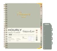 GuassLee Planificateur 2026, carnet de rendez-vous hebdomadaire et mensuel de janvier 2025 à décembre 2026, planificateur horaire quotidien avec fentes horaires, agenda A5 pour l'école, le bureau