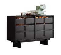 GUAWJRZDP Buffet, Buffet Cuisine, Meuble de Rangement avec Tiroirs, Meuble Bar Rustique, Long Buffets de Cuisines, Buffets Salle A Manger de Cuisine en Bois(Nero,62.9x15.7x35.4'')
