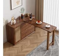 GUAWJRZDP Buffet Multifonctionnel, Meuble de Rangement Décoré en Rotin, Buffet Cuisine Pliable/Extensible, Meuble Bar À Café avec Étagère Réglable(120x40x75cm/47.2x15.7x29.5in)