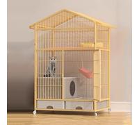 GUAWJRZDP Cage pour Chat D'intérieur, Enclos pour Chat, Parc pour Chat, avec Bac À Litière, avec Tiroir De Rangement, avec Roues Universelles, for 1-2 Chats, 32,6x23,2x53,5in(Gold)