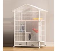 GUAWJRZDP Cage pour Chat D'intérieur, Enclos pour Chat, Parc pour Chat, avec Bac À Litière, avec Tiroir De Rangement, avec Roues Universelles, for 1-2 Chats, 32,6x23,2x53,5in(Wit)