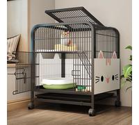 GUAWJRZDP Cage pour Chat, Enclos pour Chat 2 Niveaux, Cage Chat Intérieurs, Parc pour Chat en Métal, avec Déflecteur, avec Roues Universelles, for 1-2 Chats(Nero,23.6x17.7x25.9in)