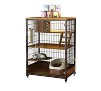GUAWJRZDP Enclos pour Chat À 2/3 Niveaux, Cage pour Chat, Cage Chat, Porte Coulissante, Respirant, avec Roues, Plate-Forme, Maison for Chat, for Chaton Petits Animaux(Nero,35.4x23.6x52.4in)