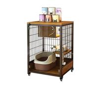 GUAWJRZDP Enclos pour Chat À 2/3 Niveaux, Cage pour Chat, Cage Chat, Porte Coulissante, Respirant, avec Roues, Plate-Forme, Maison for Chat, for Chaton Petits Animaux(Nero,35.4x23.6x38.5in)