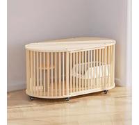 GUAWJRZDP Grande Cage pour Chat, Parc pour Chat, Enclos pour Chat, en Bois, Doubles Portes, avec Poulies, avec Tremplin en Sisal, Maison for Chat, for Chaton Petits Animaux(Wood Color,1 Layer)
