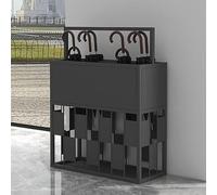 GUAWJRZDP Porte-parapluies Carré En Métal, Grand Support À Parapluies Pour Entrée, Porte-parapluie Autoportant Avec Bac de Récupération D'eau, Pour Hôtel Et Usage Commercial(Nero)