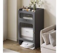 GUAWJRZDP Rangement Caché pour Aspirateur Robot, Table D'appoint Mobile pour Aspirateur Robot, Armoire Cachée pour Robot Aspirateur, Armoire de Rangement pour Balayeuse pour Salon(Gray)