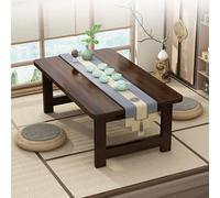 GUAWJRZDP Table Basse Pliante en Bambou, Table À Thé Pliable Japonaise, Table Rectangulaire Style Tatami, Table Basse Multifonctionnelle pour Petits Espaces(Walnut,23.6x15.7x11.8'')