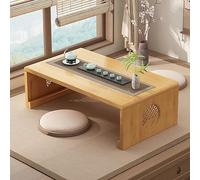 GUAWJRZDP Table Basse Pliante Japonaise, Table À Thé Chinoise en Bambou, Petite Table Basse pour S'asseoir Au Sol, Table de Méditation pour Petits Appartements(Wood,27.6x15.7x11.8'')