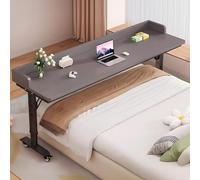 GUAWJRZDP Table de Lit Réglable en Hauteur, Table de Chevet avec roulettes, Bureau Mobile pour Ordinateur Portable, Bureau A Roulette Idéale pour Travailler Au Lit(Gray+Black,47.2x19.6'')