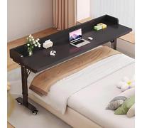 GUAWJRZDP Table de Lit Réglable en Hauteur, Table de Chevet avec roulettes, Bureau Mobile pour Ordinateur Portable, Bureau A Roulette Idéale pour Travailler Au Lit(Nero,51.1x19.6'')