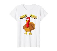 Gubbel Amusant de Dinde coloré. T-Shirt Graphique avec Valeur, Femme, Blanc, M