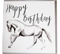 Gubblecote - Carte de voeux "Horsedrawn", Joyeux Anniversaire - Papier BZ3677 (Taille unique) (Blanc/Noir)