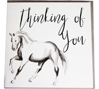 Gubblecote - Pony - Carte de voeux "Thinking Of You" - Papier BZ3691 (Taille unique) (Blanc/Noir)
