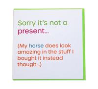 Gubblecote - Riche en mots - Carte de voeux "Sorry Its Not A Present" - Papier BZ3995 (Taille unique) (Blanc naturel/Vert)
