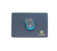 GUBEE Tapis de Souris 270x220x2mm, Tapis de Souris de Jeu en Cuir PU, Design de Tapis de Souris Lisse PU antidérapant pour Bureau, Maison et Voyage (Bleu foncé/Jaune)
