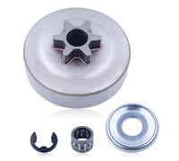 Gubeter 3/8" 6 Dents Tambour d'embrayage pour Stihl MS170 MS181 018 017 MS180 MS250 MS210 Tronçonneuse, avec E-Clip,Rondelle de Pignon et Roulement à Aiguilles, remplacement 1123 640 2003