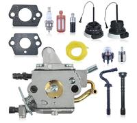 Gubeter Kit de Carburateur pour Stihl MS192 MS192T MS192TC, pour Zama C1Q-S258 Tronçonneuse Pieces Detachees, Bougie d'Allumage et Jeu de joints, remplacement 1137 120 0651