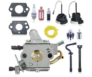 Gubeter Kit de Carburateur pour Stihl MS192 MS192T MS192TC, pour Zama C1Q-S258 Tronçonneuse Pieces Detachees, Bougie d'Allumage et Jeu de joints, remplacement 1137 120 0651