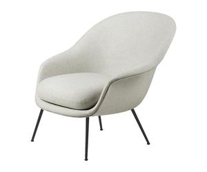 GUBI Bat Lounge Chair low back conic base Plain 0026-black-matt black