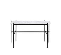 GUBI Bureau TS Desk marble white. acier noir laqué
