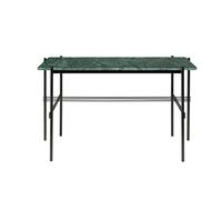 GUBI TS Bureau 120 x 60 cm avec Base Noir et Marbre Guatemala Vert